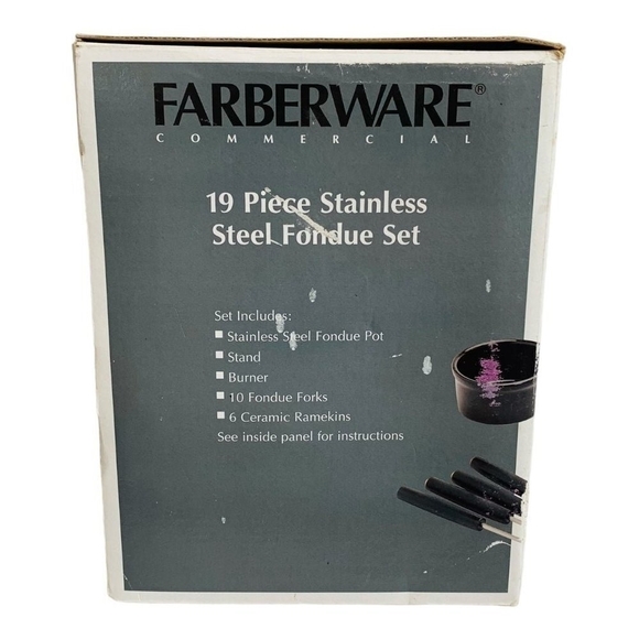 Fondue Maker FARBERWARE Fondue Set Brushed Stainless Steel Electric Desert Fondu - Picture 4 of 4